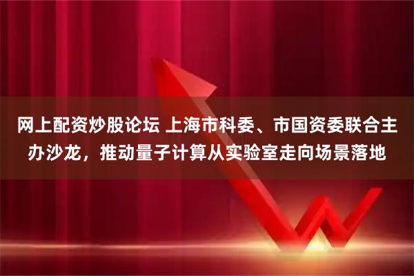 网上配资炒股论坛 上海市科委、市国资委联合主办沙龙，推动量子计算从实验室走向场景落地